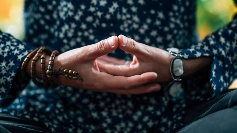 Dhyana Mudra, used in Meditation for Self-Healing and Improving Concentration.